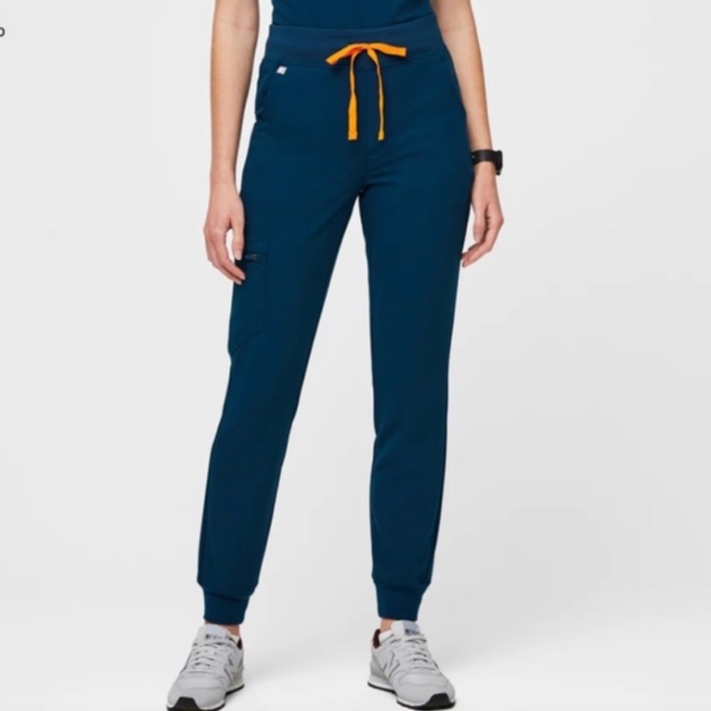 Figs High Waisted Zamora Joggers in Deep Reef - S